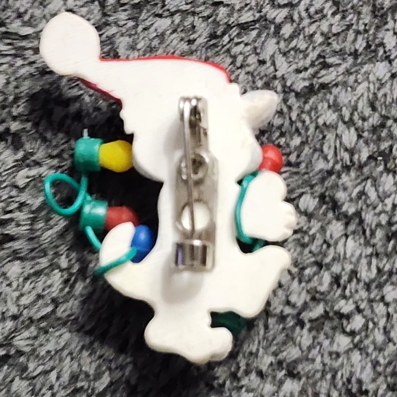 Festive Cat Resin Brooch with Lights - Picture 2 of 7